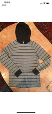 Boy's Black And White EPIC THREADS  HOODED CASUAL SHIRT SIZE L
