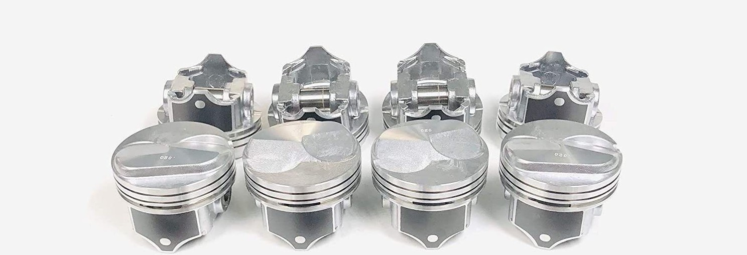 Silvolite Hypereutectic Coated Piston Set – 8 Pistons For Chevy Big Block 454 7.4L, 29cc Dome, Standard Bore