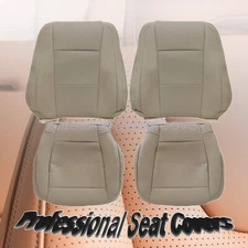 For 2015 2016 2017 Ford F-150 Both Side Bottom & Top Leather Seat Cover Tan