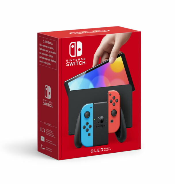 Nintendo Switch (OLED) w/ Neon Blue/Neon Red Joy Con Brand