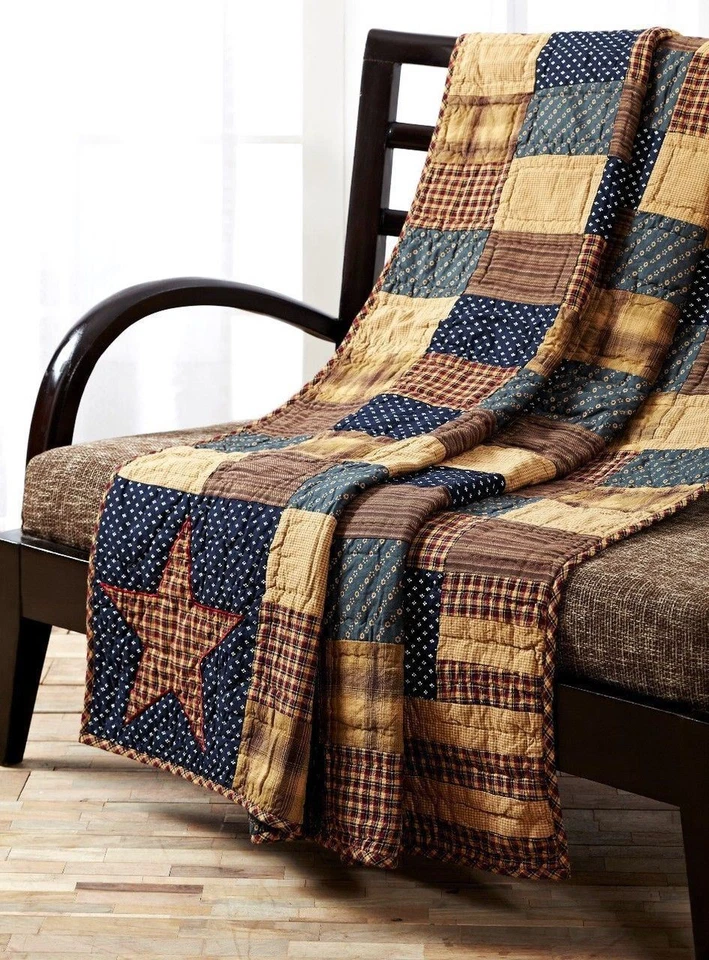 美国国旗灵感毯子扔手绗缝拼布红色蓝色爱国布贴 — 第 4/4 张图片