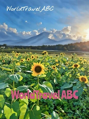 2 Digital watercolor wallpaper from photo - Hananomiyako Flower Park, Mt. Fuji