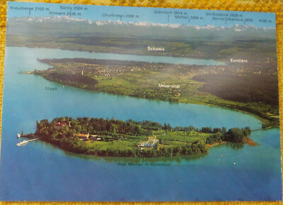 Postcard island Mainau/Lake Constance, aerial view with view of Staad (9-23)