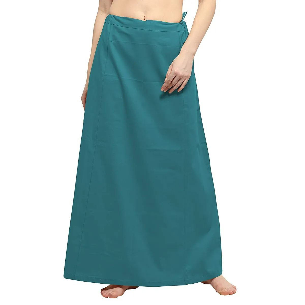 Cotton Women Petticoat Saree Underskirt Free Size Cotton Petticoat Teal Blue