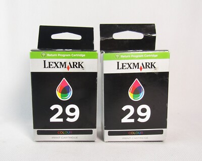 2 x Original Lexmark Tintenpatronen - 29 Farben - Neu & Versiegelt