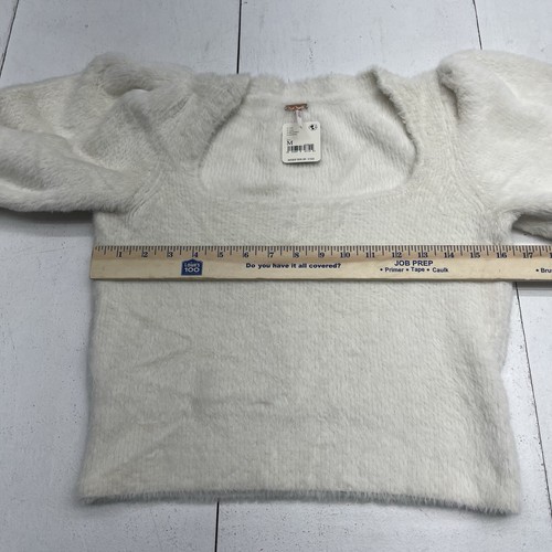 Free People elfenbeinfarbener Moonbeam Pullover mit eckigem Ausschnitt Damen Größe Medium - Bild 6 von 9