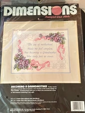 NEW SEALED Dimensions Cross Stitch Becoming a Grandmother 14” X 11” VTG #3114