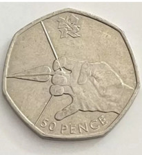 LONDON OLYMPICS ARCHERY 50p 2011 sports fifty pence elizabeth ii  - Available on eBay