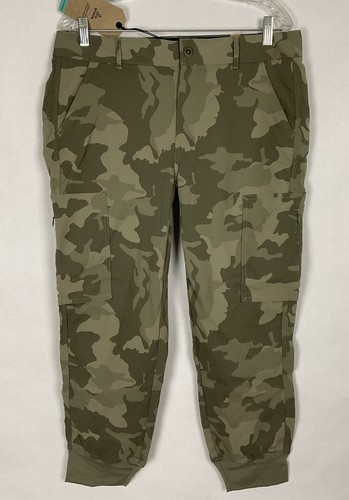 Prana Sky Canyon Damen-Jogginghose Größe 12 salbeifarben Camouflage Wandern neu mit Etikett