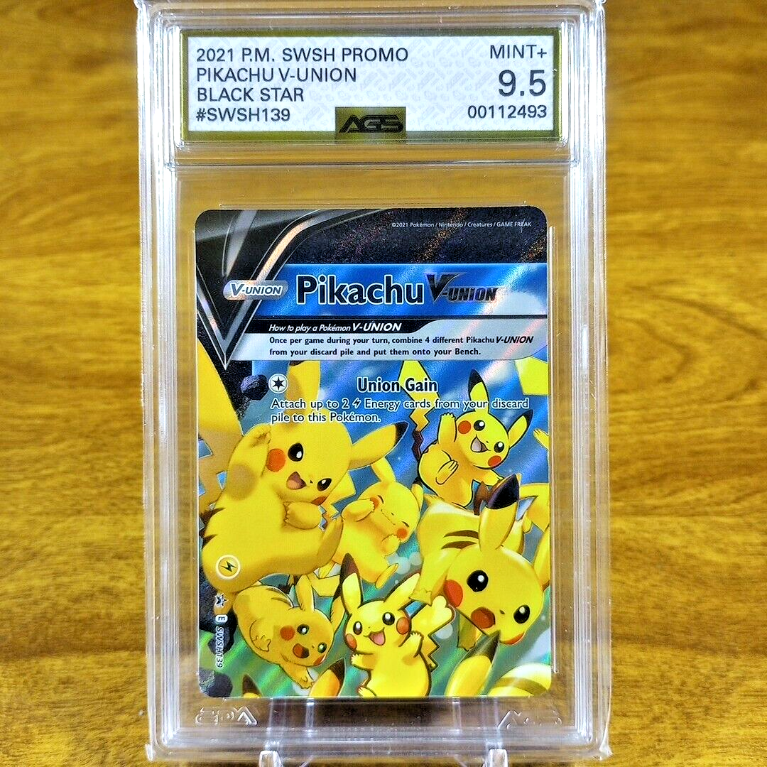 チケット Sa Pokemon SWSH Black Star Promo Pikachu V-Union SWSH139 AGS Mint+