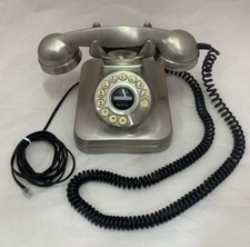 Pottery Barn Grand Telephone Silver Desk Phone Vintage Retro Style with Cord