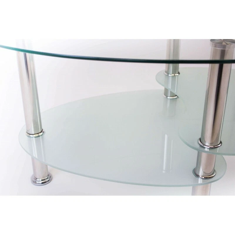 Tavolino da soggiorno in vetro temperato, ca. 90x44x55cm WILLI - Immagine 4 di 4