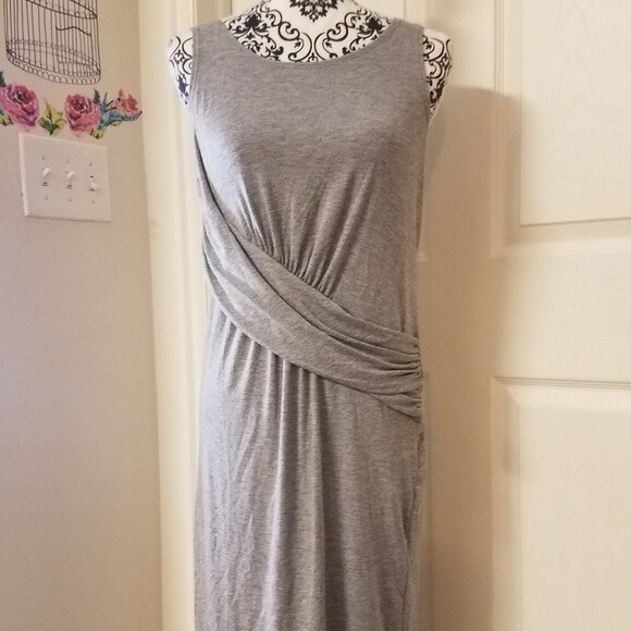 petite jersey dresses for women Betsy & Adam Petite Ruched Embellished Gown - Emerald