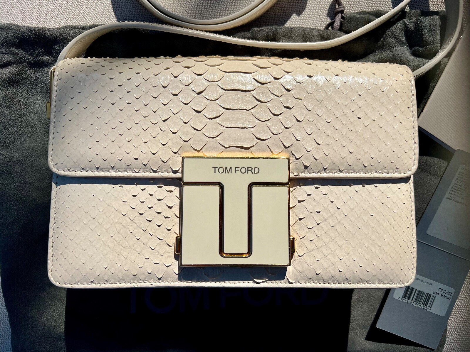 TOM FORD T clasp MEDIUM PYTHON SHOULDER BAG - image 10