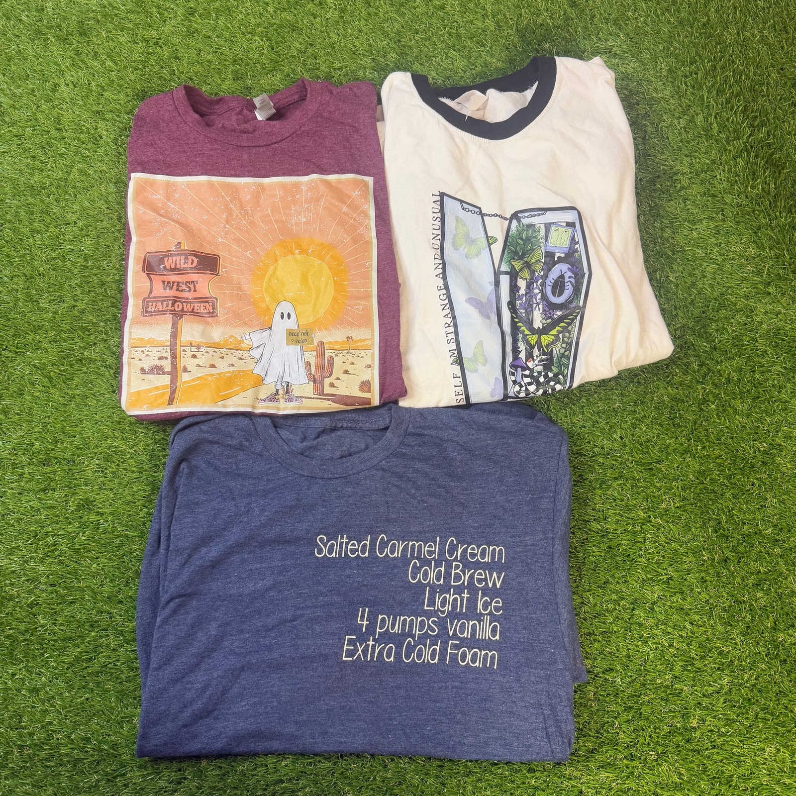 ALTRA Set 3 magliette grafiche Wild West bara unica ordine bevande X Large