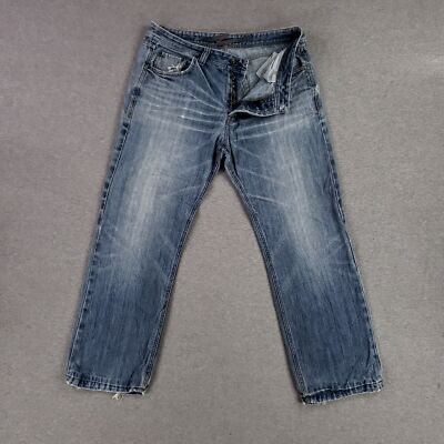 Vintage Colin's Jeans 36x30 Low Rise Straight Leg Faded Wash Shortened Button Fl
