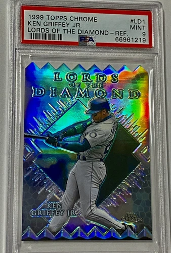 ✨1999 TOPPS CHROME LORDS OF THE DIAMOND DieCut REFRACTOR Ken Griffey Jr. PSA 9