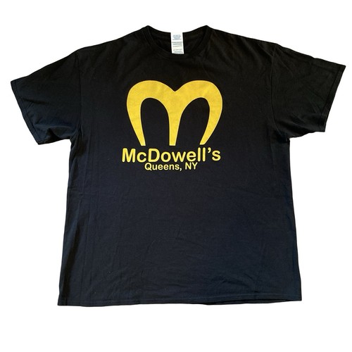 Vintage McDowell's Men's Black T-Shirt Size XL Coming To America