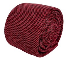 red and black dogstooth check mens tie by Frederick Thomas