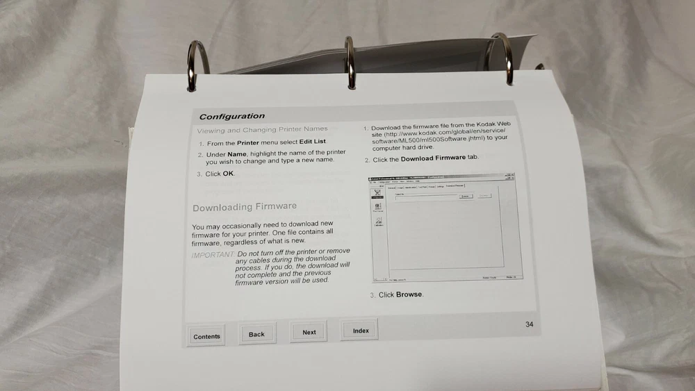 Kodak ML-500 industrial photo printer user manual with CD-ROM