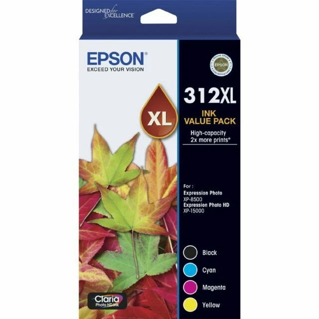 Genuine Epson 312xl Value High Capacity 4 Ink Expression Photo Xp-8500 Xp-15000 - image 1 of 1