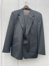 LANVIN PARIS Made In U.S.A gray Single Breasted Wool Suit 46 R