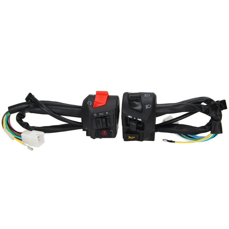 2X Motorcycle 7/8in Handlebar Horn Turn Signal Light Start Button Control Switch - Image 4 of 4