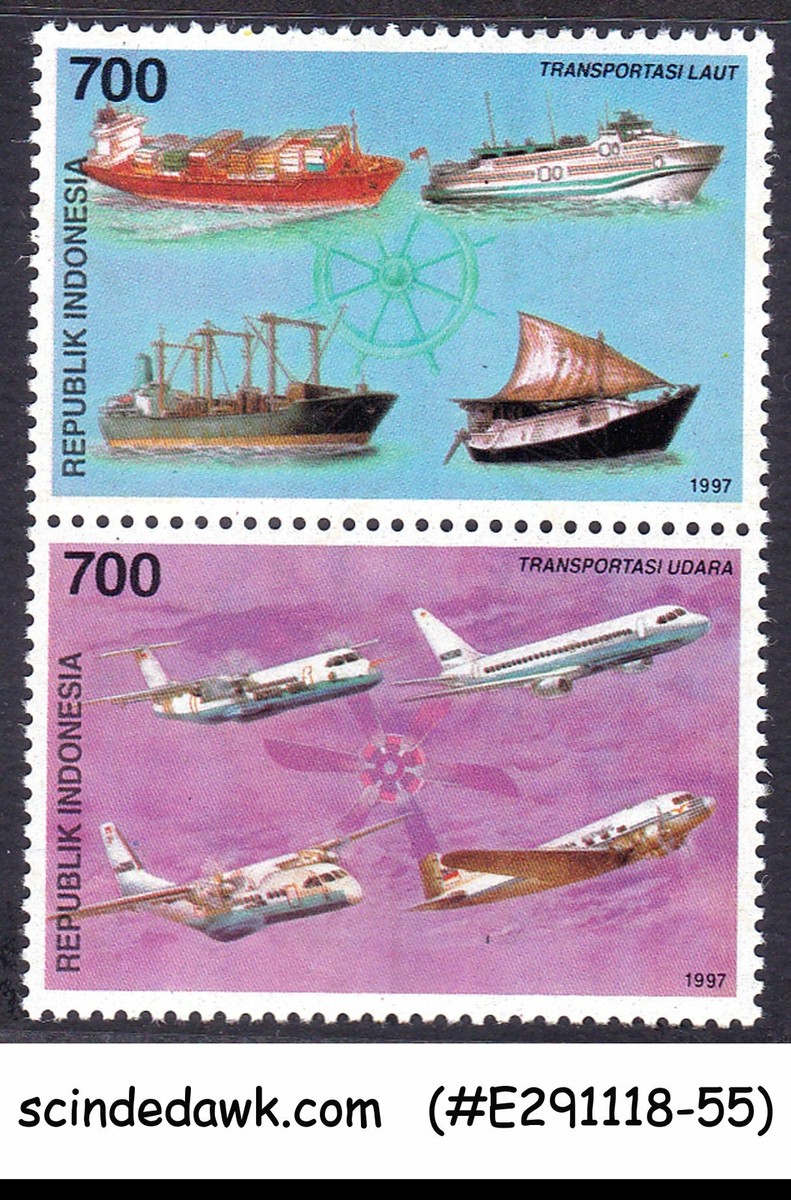 INDONESIA - 1997 TRANSPORTATION / SHIPS & AVIATION - 2V SETENANT