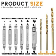 6 Pcs Small Screw Extractor Set, Damaged Screw Remover and Extractor Set, Drill