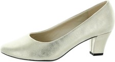 NiB Easy Street Women's Ballari Pump Heel Comfort Sole Gold Size 8 M 80 RY1273