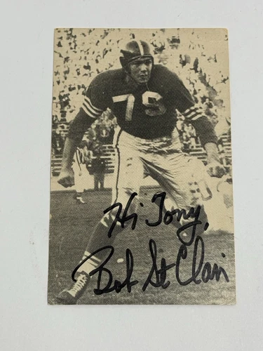 Vintage Bob St. Clair NFL San Francisco 49ers HOF Signed Post Card Autograph