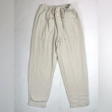 ZARA GIRLS 100% Cotton Cargo Pull On Oatmeal Chino Pants 11-12 NWOT Pockets Fall