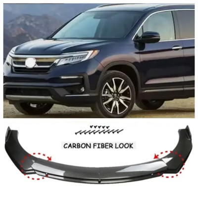 For Honda Pilot 2003-2022 Carbon Fiber Style Front Bumper Lip Spoiler Splitter