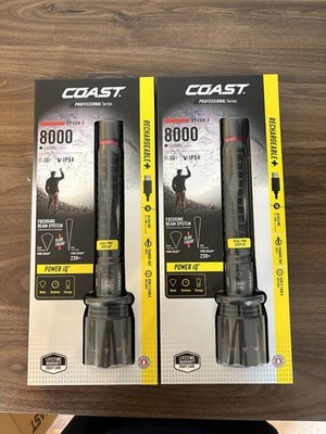 Lot Of 2 BRAND NEW COAST XP46R PRO SERIES 8000 Lumens RECHARGEABLE FLASHLIGHTS
