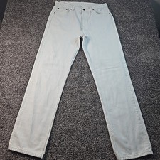 Vintage Levis 501 Jeans Mens Measures 34x34 White 80s Button Fly Made In USA