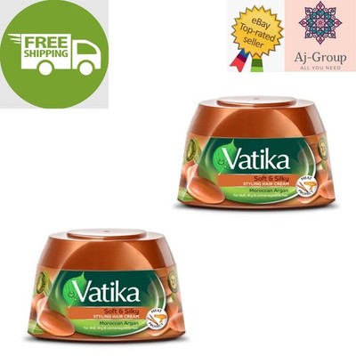 2 X Vatika Moroccan Argan Hair Cream Strength & Shine Nourishing For Weak 140ml