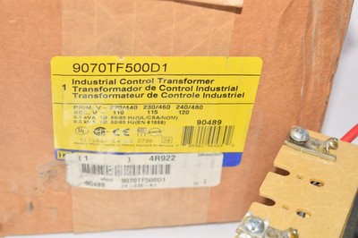 NEW Square D 9070TF500D1 Industrial Control Transformer SER A 240/480V