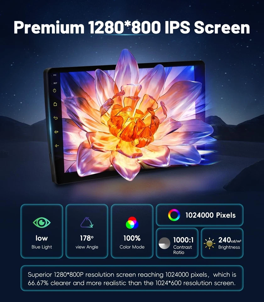 Car Stereo for Jeep Patriot Compass 2010-2016 Android 10" Touchscreen 4GB+64GB Foto 4 de 4