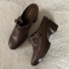 Women's 9B Vintage Cole Haan x Nike Air Y2K Brown Leather Chunky Platform Clogs