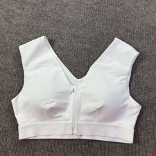 Tommie Copper Sport Bra Womens Large White Shoulder Support Zip Activewear Gym