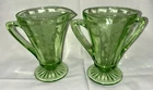 Anchor Hocking Cameo BALLERINA Green Depression URANIUM Glass Creamer and Sugar