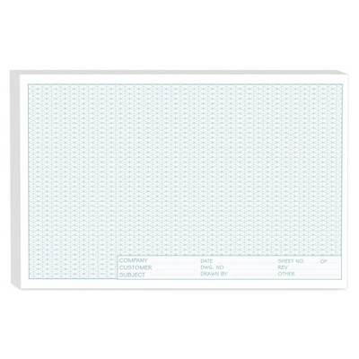 Isometric Graph Paper 11x17, 50 Sheets Large Graph Paper Pads, Top Landscape ...
