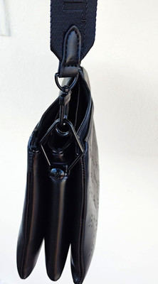Louis Vuitton Black Embossed Monogram Crossbody Bag, Zip, Detachable Strap