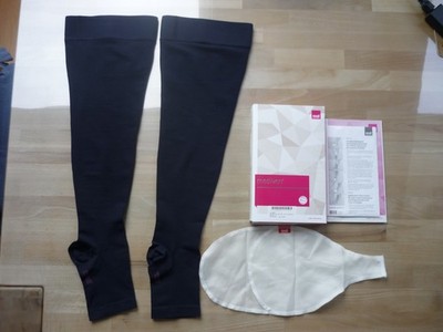 mediven plus-AG-KKL 1-GRÖßE 4-BLAU-OFFENE FUßSPITZE-SCHENKELKOMPRESSIONSSTRUMPF!