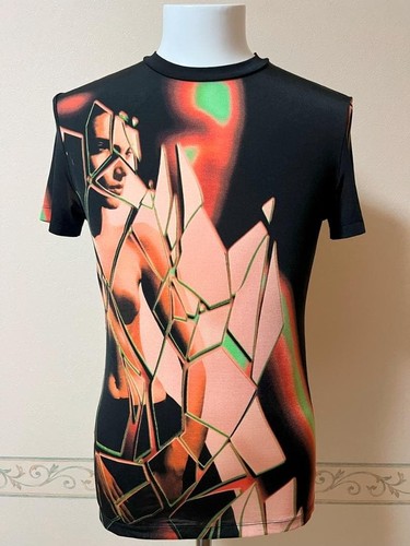 Jean Paul Gaultier, RARE Vintage Jean Paul Gaultier Geometric Fragment Mesh Powernet T-Shirt 48
