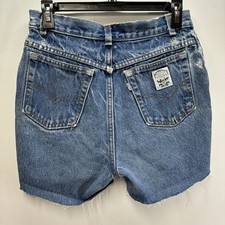 Vintage 80s Levis 8 Cut Off Denim Shorts White Tab 554 USA Made Texas Blue Jeans