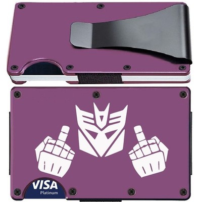 Transformers Autobot Metal RFID Blocking Minimalist Wallet FreeShip D7