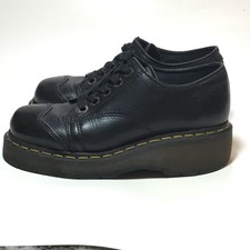 VTG Dr. Martens 8651 Chunky Platform Black Leather Oxford Shoes Women's Sz 5