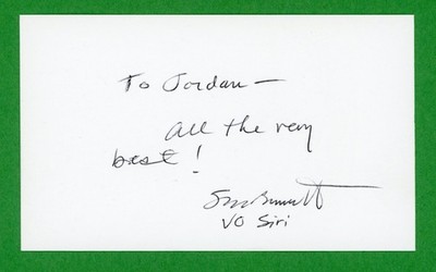 Susan Bennett Voice of SIRI Signed 3x5 Index Card E28180