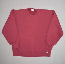 Vintage Russell Athletic Sweatshirt Mens Large Maroon Blank Crewneck Made in USA